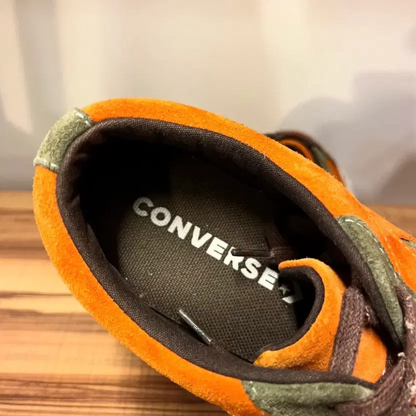 Converse One Star Suede Sneakers in Orange/Kakhi, Size 260 thumbnail 2