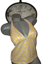 NWOT Victoria Secret M Yellow Gold Chain Wireless Tankini Swimsuit Bikini