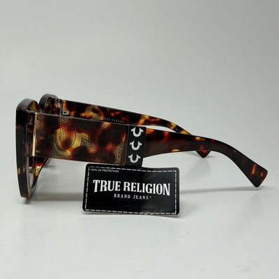 NEW TRUE RELIGION Women’s Vintage Rare Denim Tortoise Sunglasses Y2K True Religion Womens Oversized Tortoise Square Sunglasses UV  main image 2