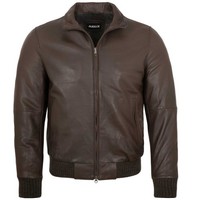 Maddox - Herren Lederjacke Blouson Lammnappa Braun