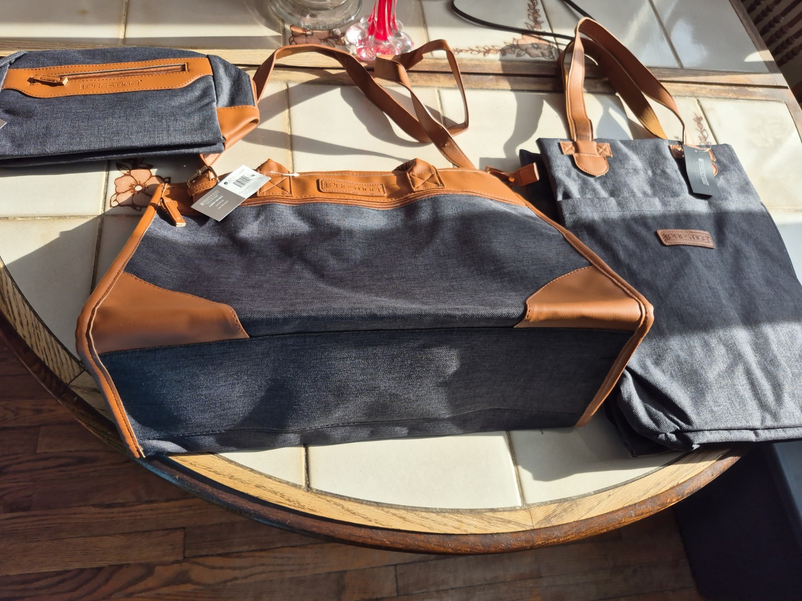 Set 3 Prestige Carry On Bag Convertible Backpack + Black Tan