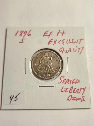 1876 S EF+++ Excellent Quality Seated Liberty Dime Scarce