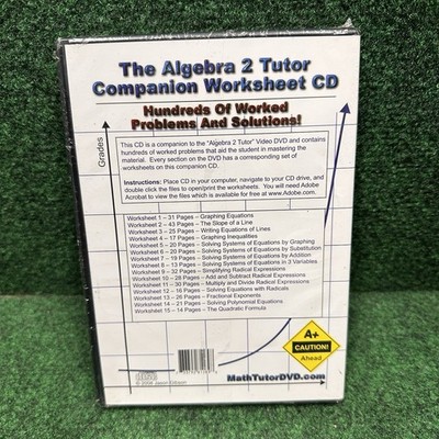 ALGEBRA 2 Tutor Companion DVD Set 6 Hour Video Course NEW Sealed