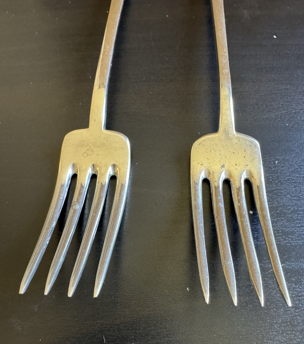 Vintage Art. Krupp Berndorf Alpacca Silver Dinner Forks Art Deco