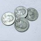 WASHINGTON SILVER QUARTERS LOT OF 4, 90% SILVER CIRCULATED COINS FREE SHIP #9017