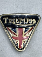 Vintage Triumph Motorcycle Belt Buckle with Union Jack Design Chicago 3 wide