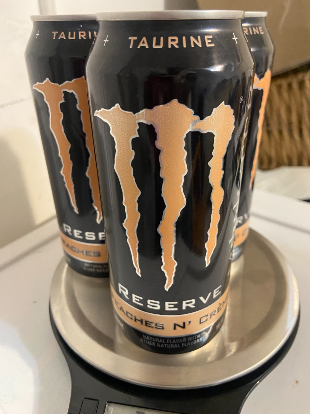 Monster Rehab Reserve Peaches N crema bebida energética deportiva, paquete de 3 15,5 OZ