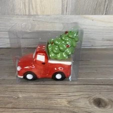 OLD EAST MAIN CO RED TRUCK & TREE  SALT AND PEPPER SHAKERS