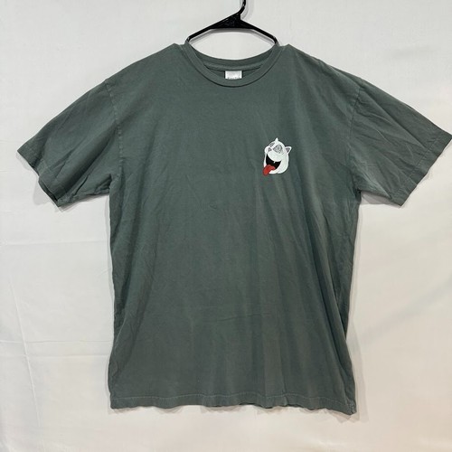 RIPNDIP Men's XL Gray Trippy Cat Alien Graphic Tee NWT