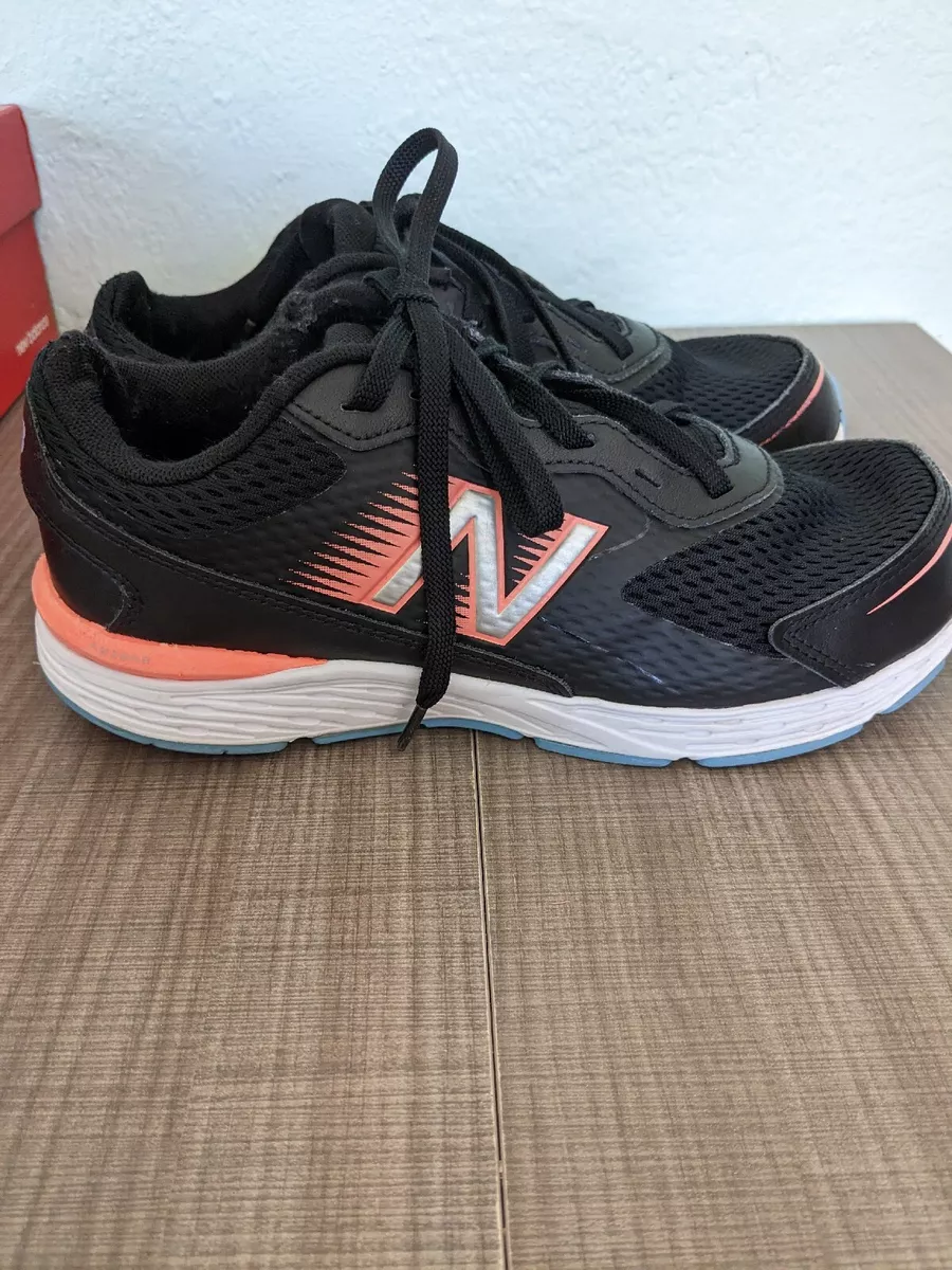 New Balance YP680LK6 XW Men's 6.5 Women's 8 24.5 cm Black/Peach Extra Wide