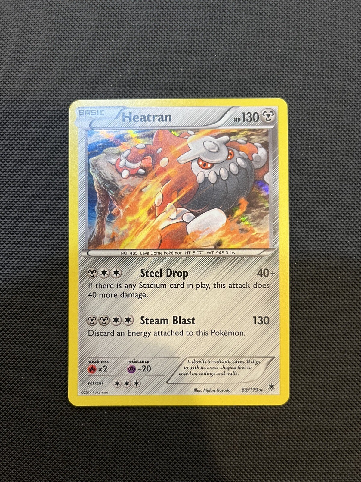 2014 HEATRAN 63/119 - XY Phantom Forces RARE Holo Pokemon Card NM Near Mint