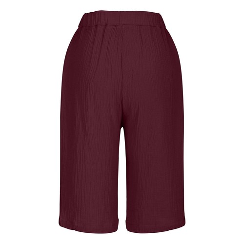 Shorts For Women Knee Length High Waisted Drawstring Summer Wide Leg Pants - Picture 8 of 27