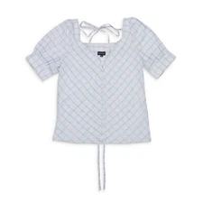 NWT CALLIPYGIAN SWEETHEART CINCH BLUE BLOUSE SIZE XS $150