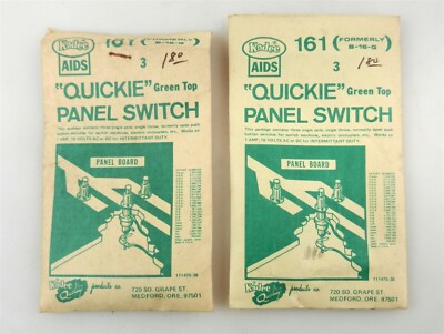 2 Kadee #161 (old B16G) Quickie Panel Switch Packs 3 in Each Green Top~NOS~ S23 