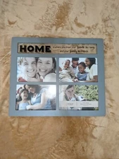 Home Friends Family 2x12 Distressed Gray Wood Frame 4x6 4 Photo Collage Glass