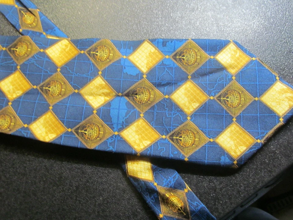 * (2)Inspire Silk Ties 58 英寸长 4 英寸宽蓝色/绿色/金色花卉和蓝色/金色 — 第 4/4 张图片