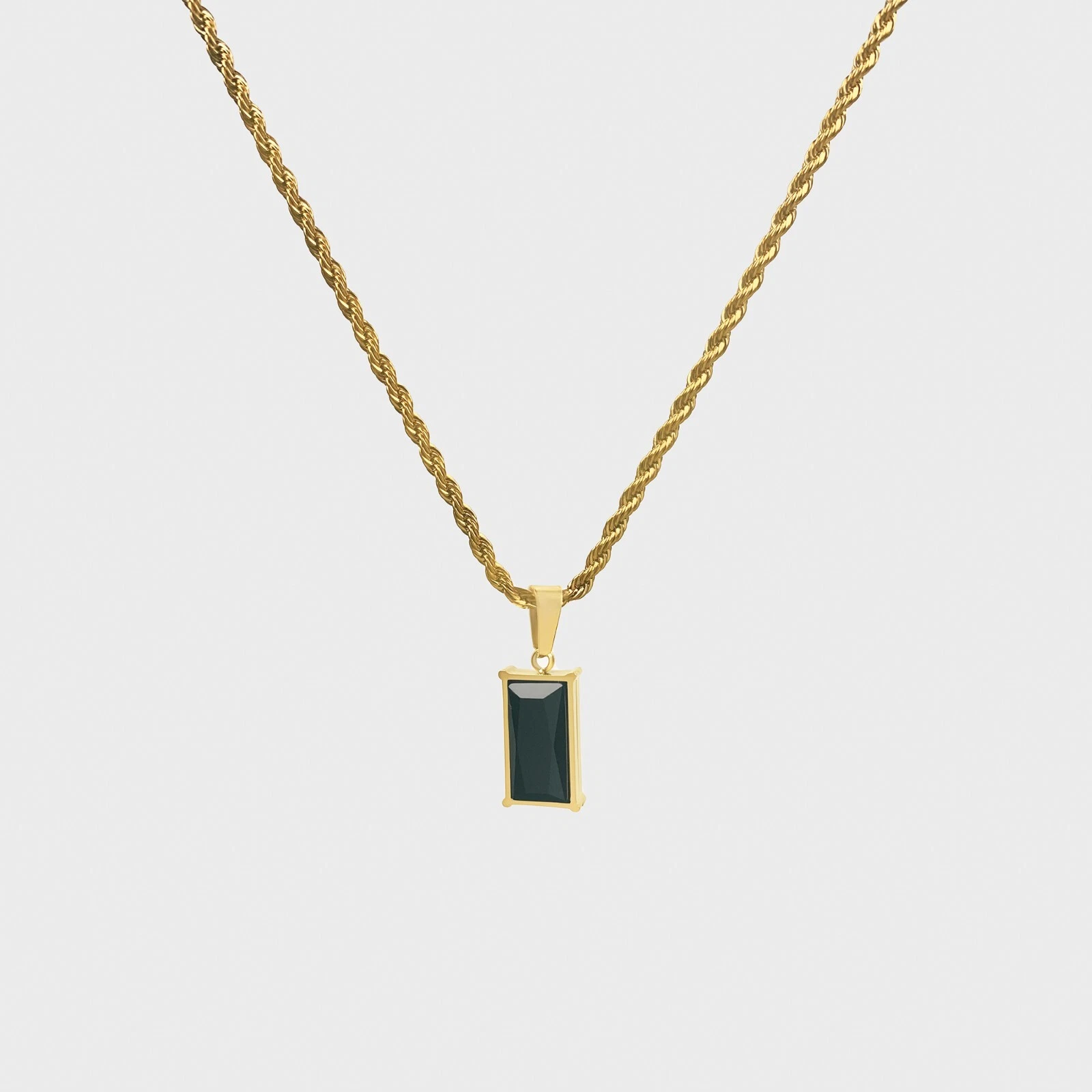 Collier pendentif pierre précieuse noire imperméable bijoux élégant collier cadeau