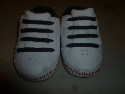 のん② REEBOK BABY SHOES SIZE 2 SNEAKERS NEW YORK YANKEE SHOES BLUE WHITE