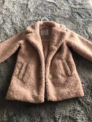 Primark Mädchen  Teddy Mantel Jacke Altrosa Gr.98 Top Zustand 