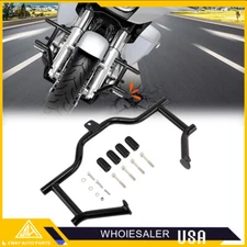 Black Highway Engine Guard Crash Bar For Harley Road King Street Glide 2009-2025