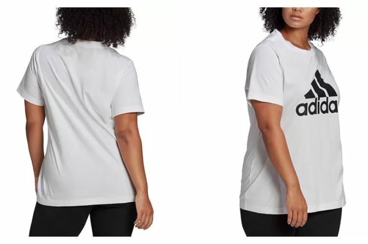 adidas Plus Size Women's Badge of Sport Logo T-Shirt, White