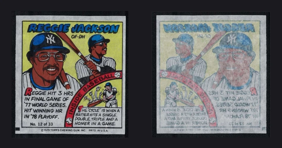 1979 Topps Bazooka MLB Bubble Gum Player Portraits #12 REGGIE JACKSON New York - Image 3 of 3