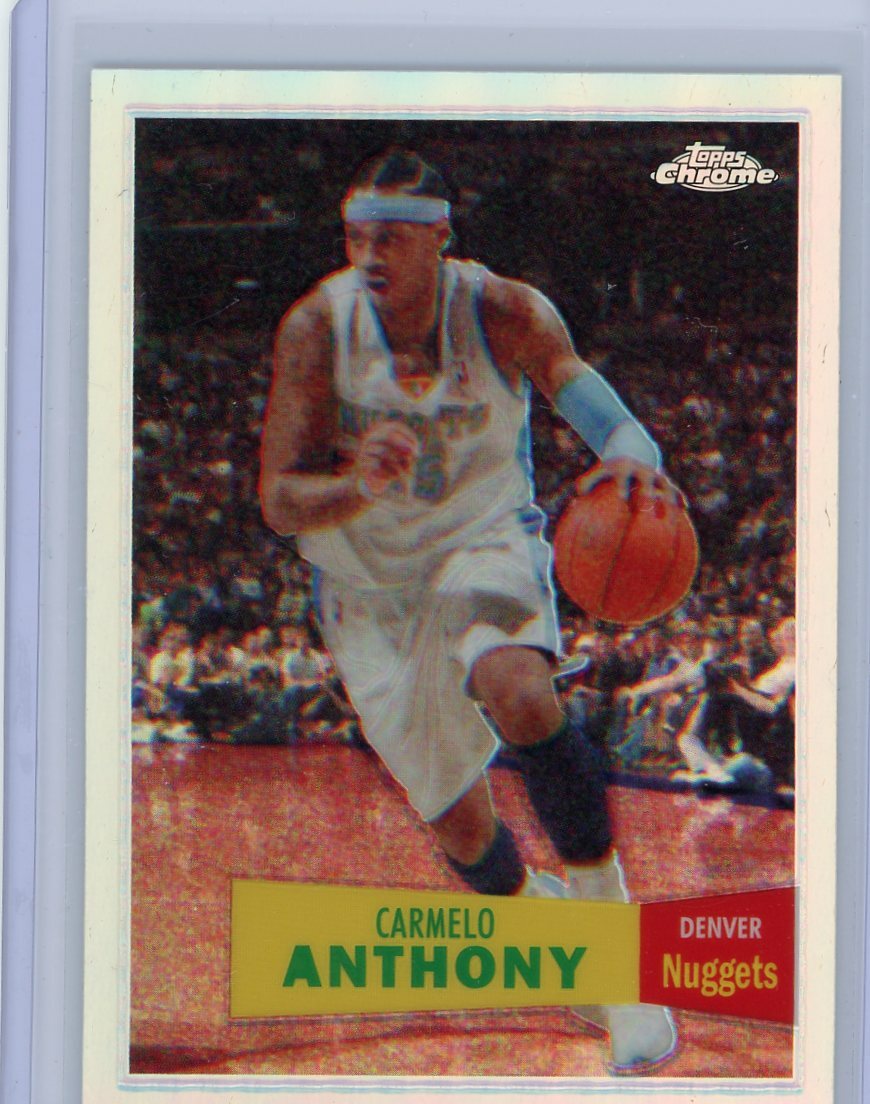 2007-08 Topps Chrome Basketball 1957-58 Refractor #15 Carmelo Anthony #845/999