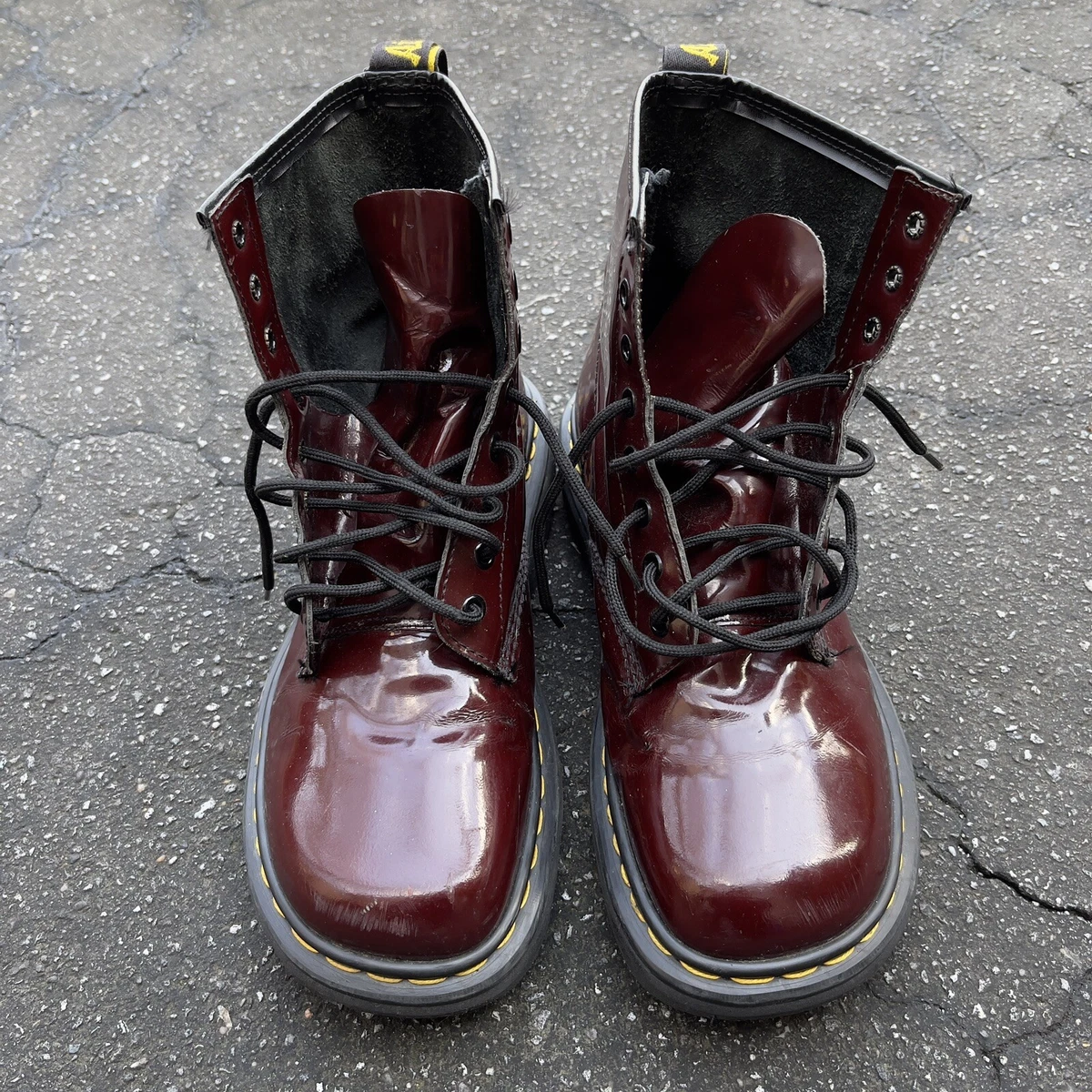 Red patent shop leather doc martens