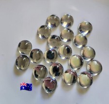 10pcs 12mm Clear Silver Shiny Rhinestone Crystal AB Resin Round Cabochon...