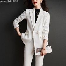 OL Elegant Korean Womens Slim Business Workwear Suits Blazer Jacket Coat Outwear