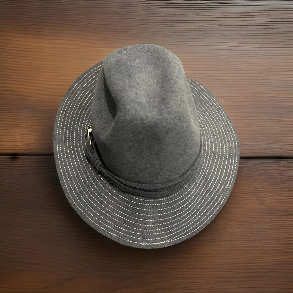 De colección Adolfo II Fedora Mujer’s M Gris Sombrero Gorra 100% Lana Henry Moda París Foto 4 de 4