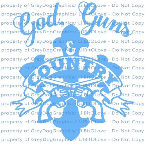 Vinyl Decal featuring God Guns & Country Cross & Crossed Pistols Sticker - Picture 8 of 19