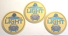 LOT OF (3) VINTAGE 1976 SCHLITZ LIGHT BEER ADVERTISMENT SIGNS BY LAKESIDE LTD.