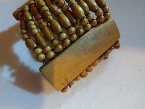 DAZZLE - Wood Beaded - Stretchable Bracelet Easy Slip On And Off Stretch Band - Picture 4 of 5