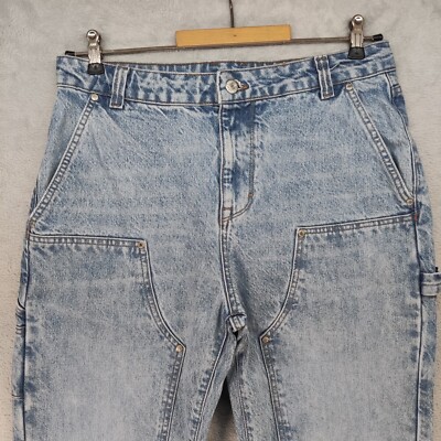 REVIEW Jeans Herren Hose Gr. 31 Blau Mod. Baggy Fit Gerade Beim 100% Baumwolle 