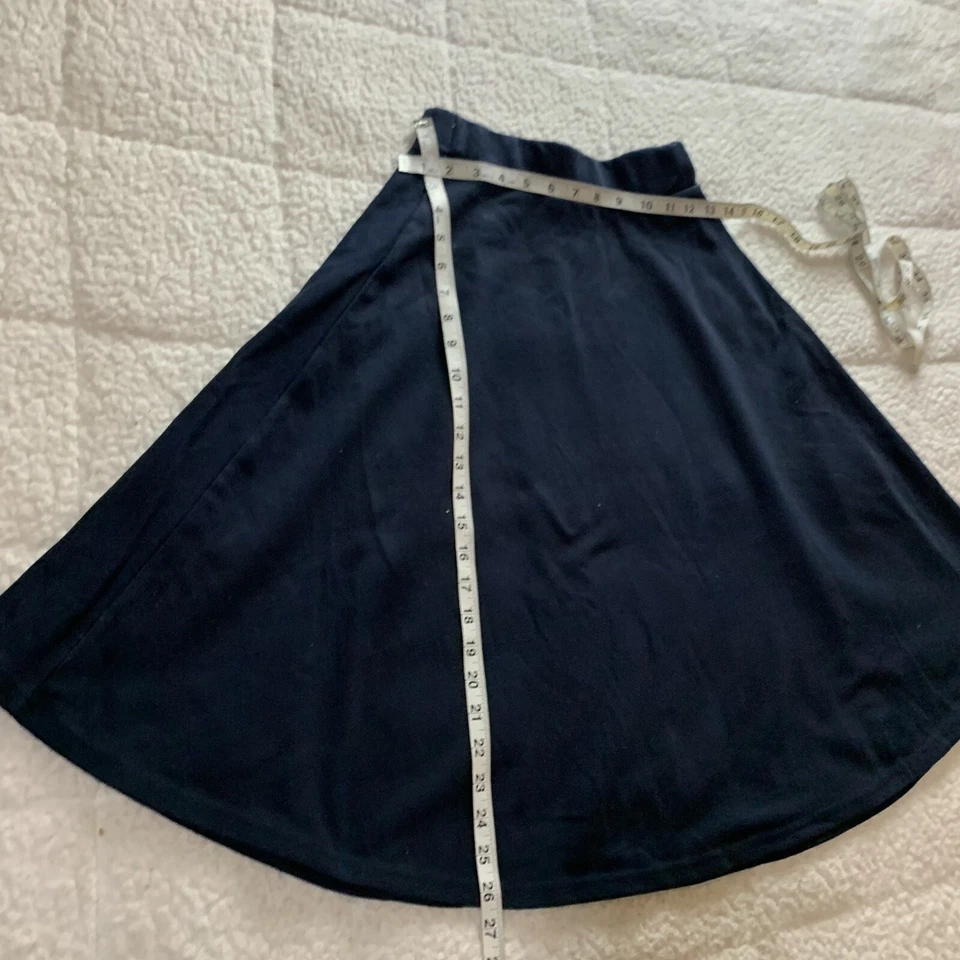 Falda azul elástica informal de cintura alta Foto 4 de 4