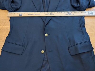 Brooks Brothers Country Club Blazer Navy Blue Gold Buttons Wool
