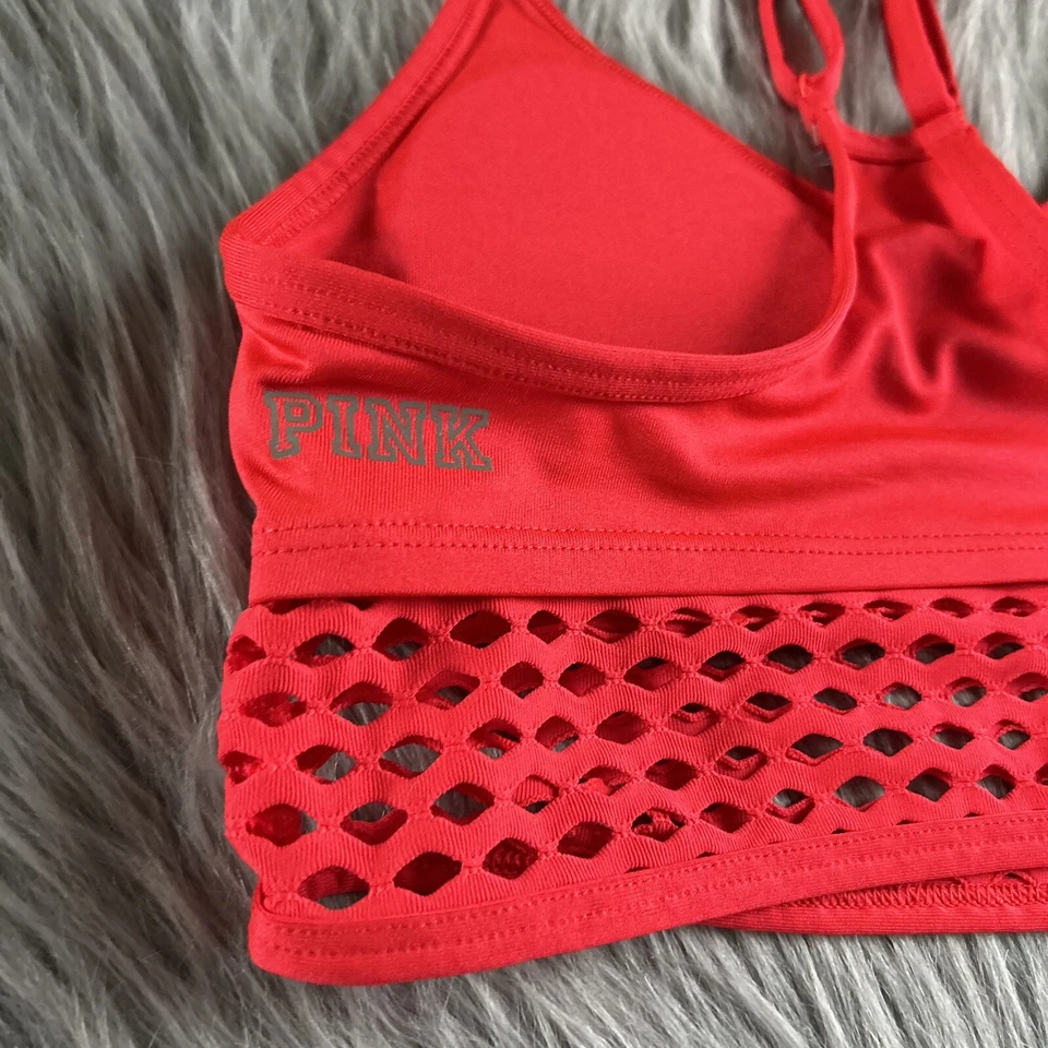 PINK Victoria’s Secret Ultimate Lightly Lined Sports Bra Womens Size Small Red - Image 4 of 4