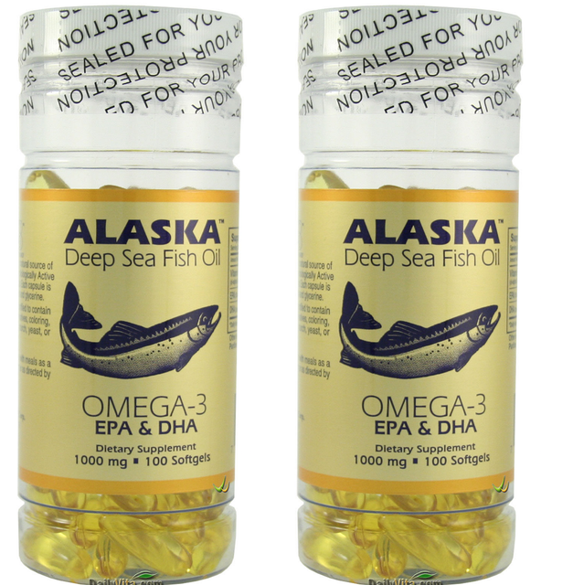 Alaska Deep Sea Fish Oil, Omega 3 DHA/EPA 1000 mg 200 Softgels NEW FAST