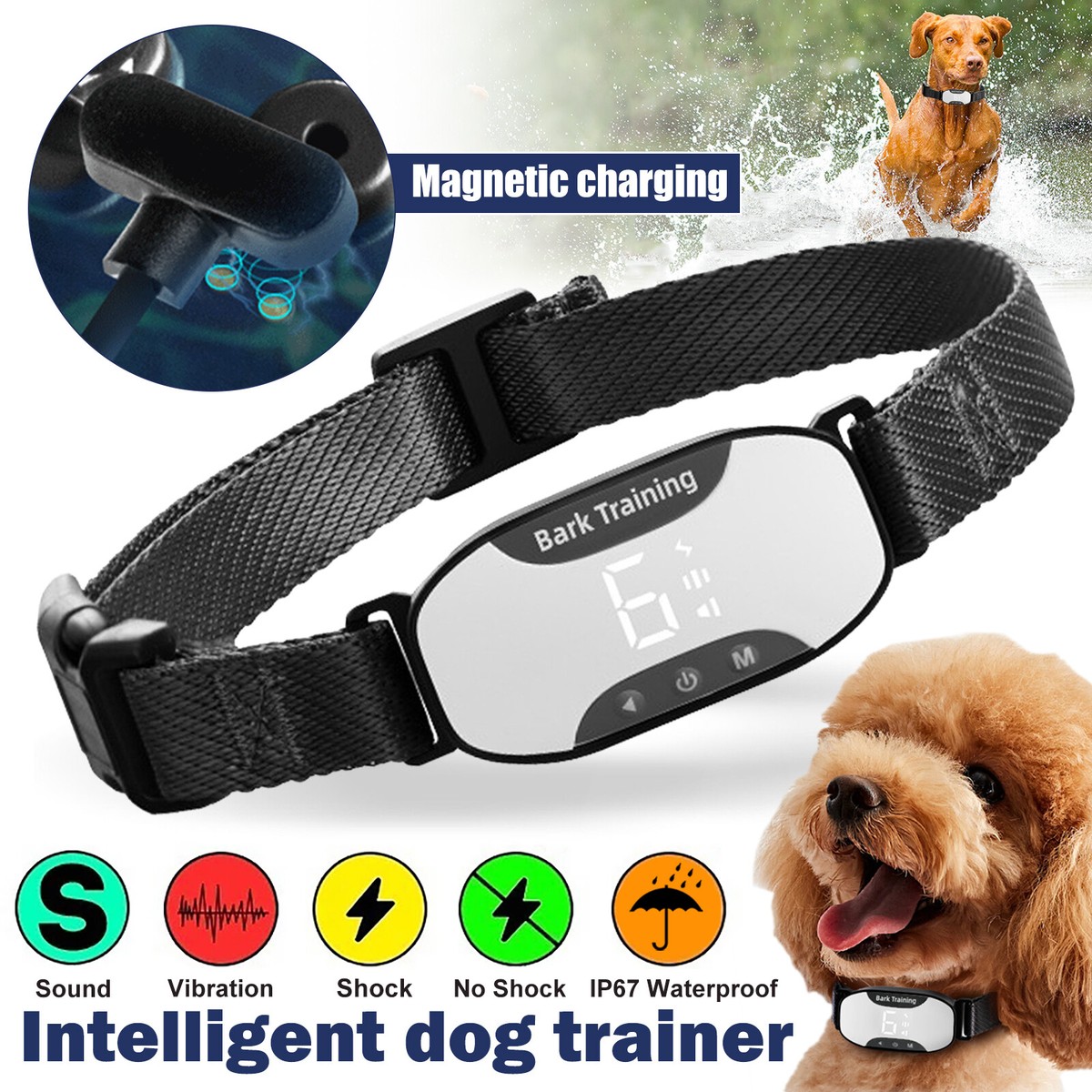 Dog Collars Shock Collar Tone Sound Anti Bark Collars For Dogs