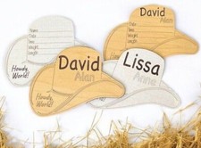 Cowboy Hat Baby Birth Announcement Stats Howdy World Fun Western Photo Prop Gift