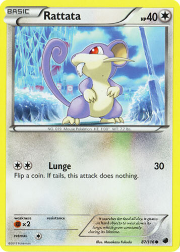 Rattata - 87/116 - Common LP, English Pokemon Plasma Freeze
