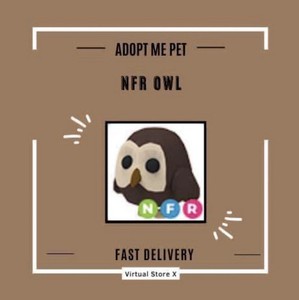 Adopt Me Owl NFR Neon Fly Ride Virtual Game Item/Asset In-Game Pet