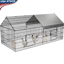 Chicken Coop 86" 40" Chicken Run Pen with Cover Outdoor Chicken Tractor Cage US
