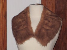 Vintage Natural Mink Fur Collar Handmade Light Brown