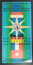 1965 Rhine Passenger Service Rotterdam Basle Travel Souvenir Pamphlet Booklet