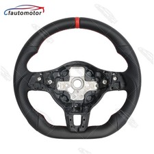 Black Full Leather Steering Wheel Fit Vw Golf Mk6 Gti Jetta 0814 Red Line Black Full Leather Steering Wheel Fit Vw Golf Mk6 Gti Jetta 0814 Red Line