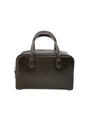 TOUT Y EST Leather Handbag Khaki Casual Used Authentic