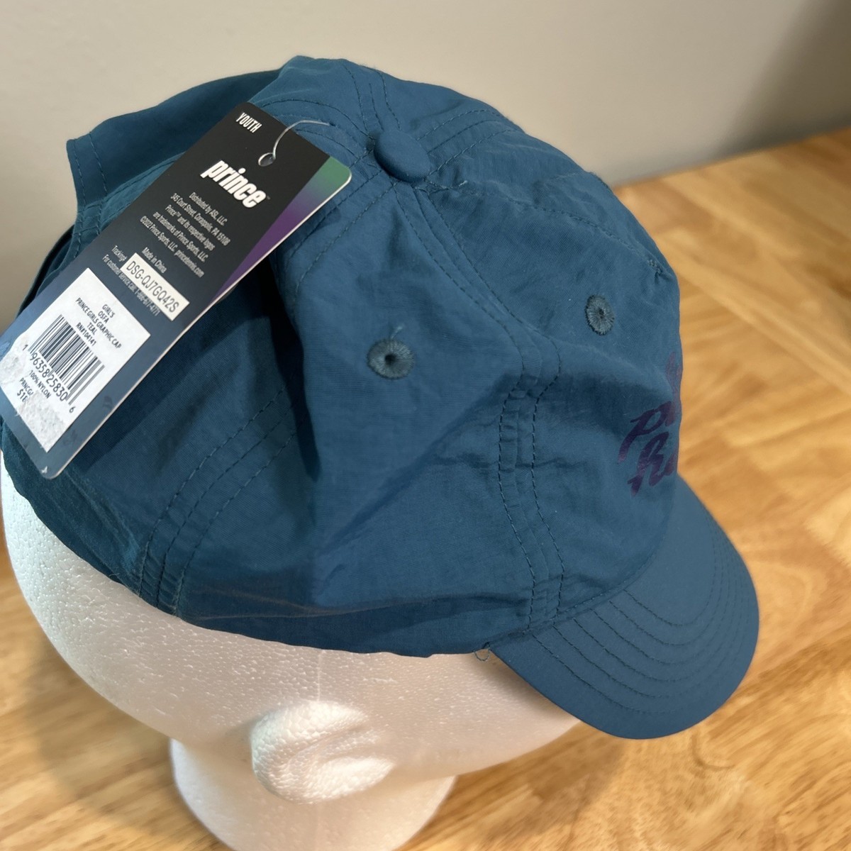Prince Tennis Girls Youth Graphic Cap Teal Play With Heart
