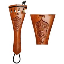 Beautiful Carved Violin Tailpiece with Gut Finetuner Jujube wood 4/4 size